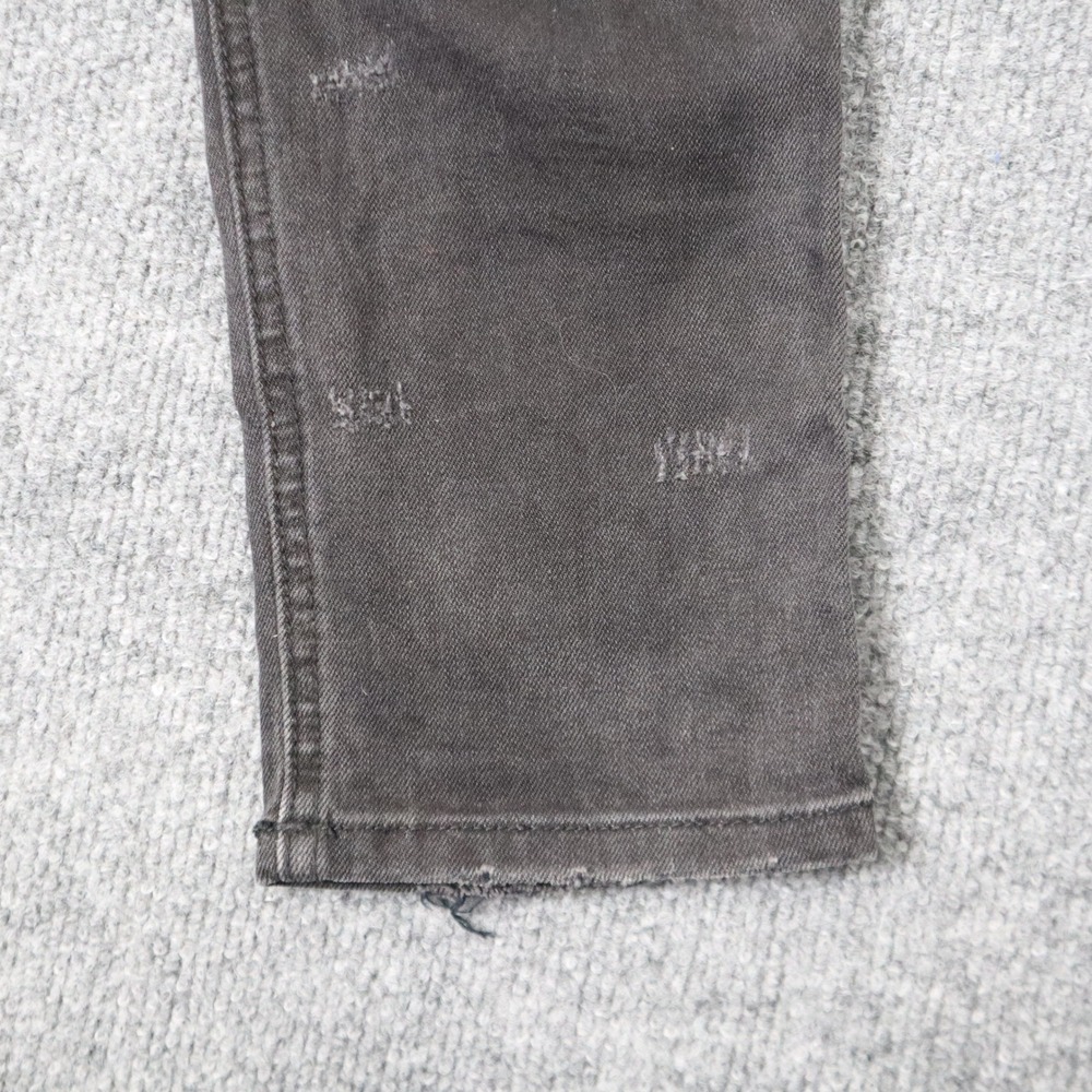 Rock Revival Moto Men Black Distressed Biker Jeans Slim Fit Ribbed Details READ - Picture 4 of 16